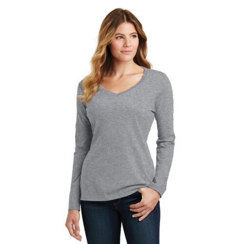 Ladies Long Sleeve Fan Favorite V Neck Tee Thumbnail