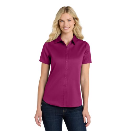 Ladies Short Sleeve SuperPro React Twill Shirt Thumbnail
