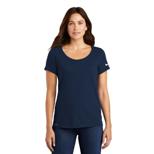 Ladies Dri FIT Cotton/Poly Scoop Neck Tee Thumbnail