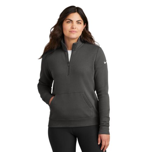 Ladies Club Fleece Sleeve Swoosh 1/2 Zip Thumbnail