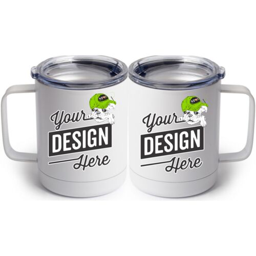 10 oz. White Stainless Steel Coffee Mug Thumbnail